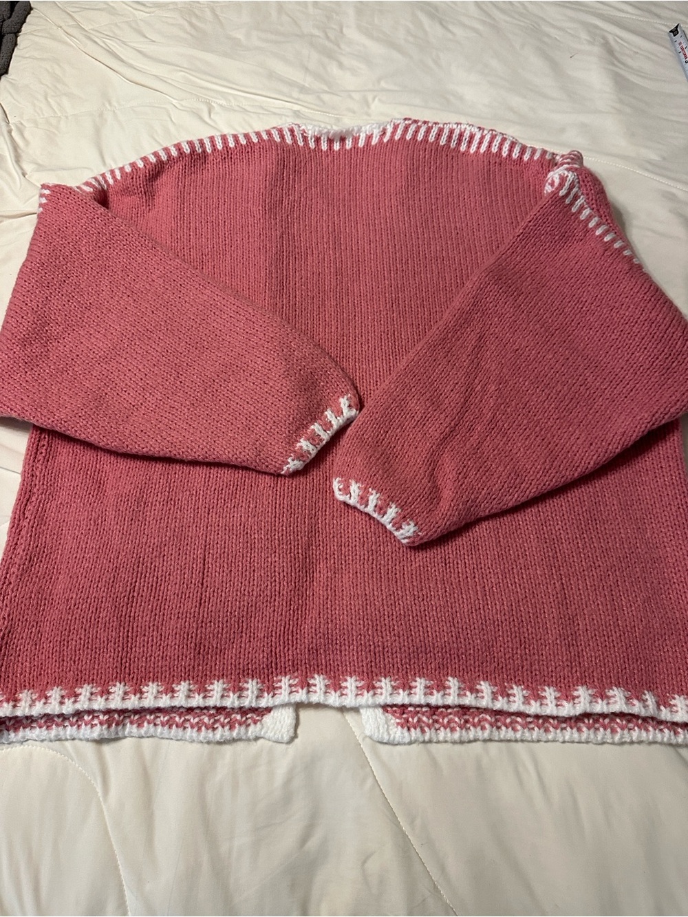 Pink Open-Front Women's Knit Cardigan Sweater - NWOT - Size XL - Picture 5 of 10